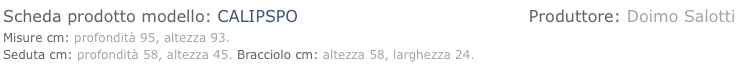 Scheda prodotto modello: CALIPSPO 	